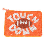 Game Day Football beaded Sequin Coin Bag