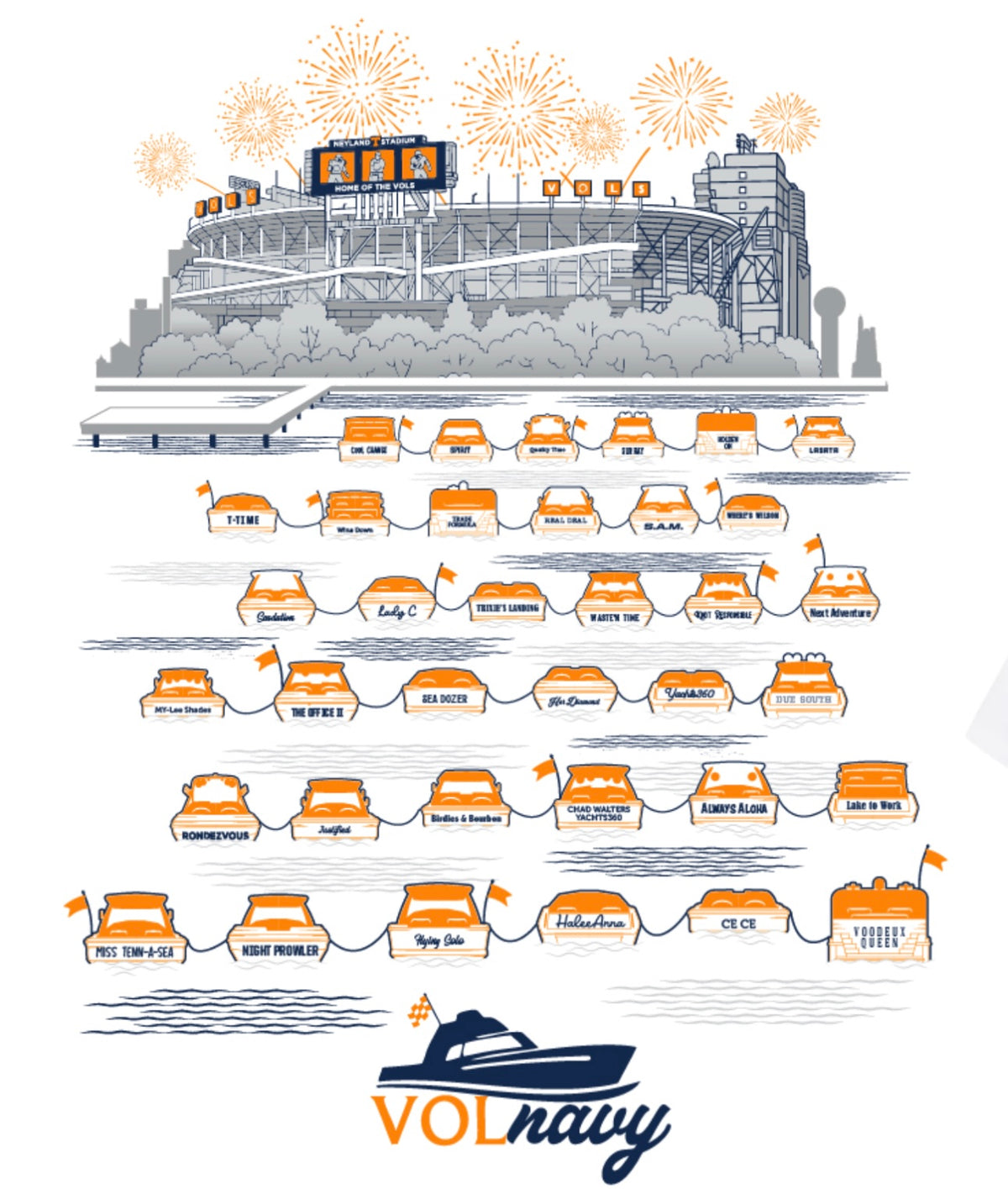 Vol Navy Raft Up Shirt