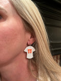 Baseball Jersey Earrings - Pinstripe