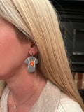 Baseball Jersey Earrings - Grey