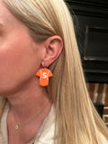 Baseball Jersey Earrings - Orange