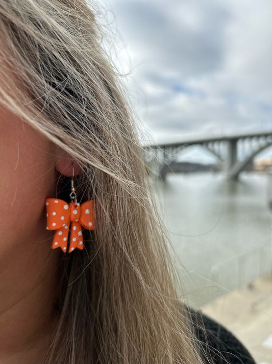 TN Vols Orange & White Polka Dot Bows