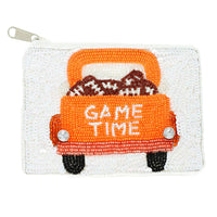 Game Time Truck Beaded Football Coin Bag