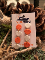 Orange and White Dangle Earrings