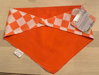 Orange and White Checkered Dog Bandana