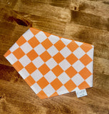 Orange and White Checkered Dog Bandana