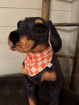 Orange and White Checkered Dog Bandana