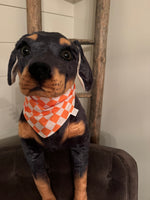 Orange and White Checkered Dog Bandana