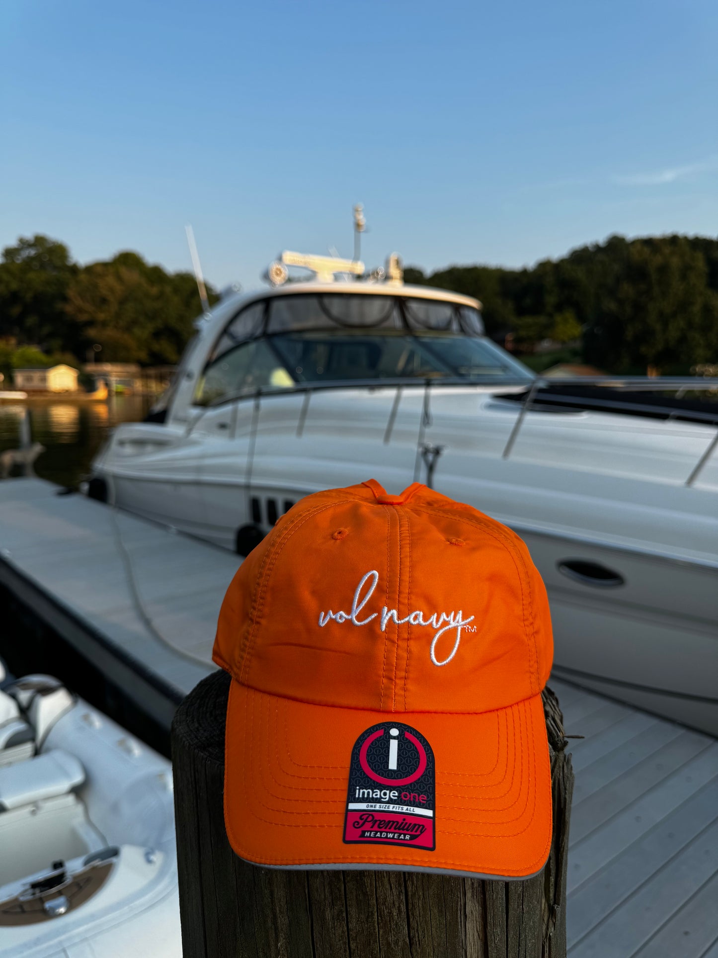 Orange Vol Navy Swim Ponytail Holder Hat