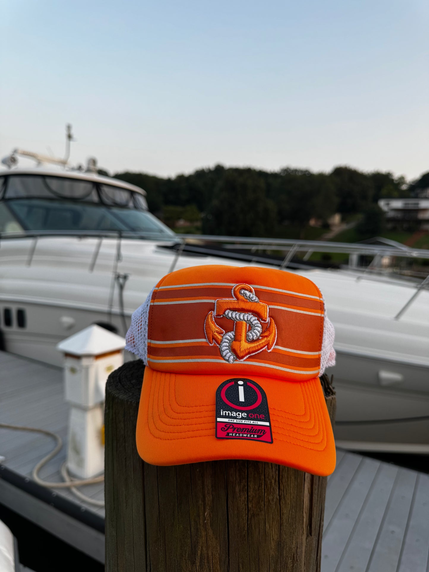 Anchor Mesh Striped Hat