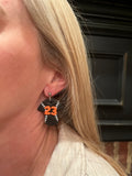 Baseball Jersey Earrings - Black