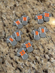 Baseball Jersey Earrings - Grey