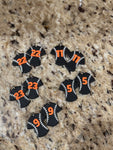 Baseball Jersey Earrings - Black