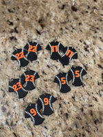 Baseball Jersey Earrings - Black