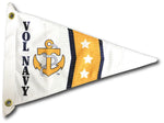 White Vol Navy Burgee Boat Flag